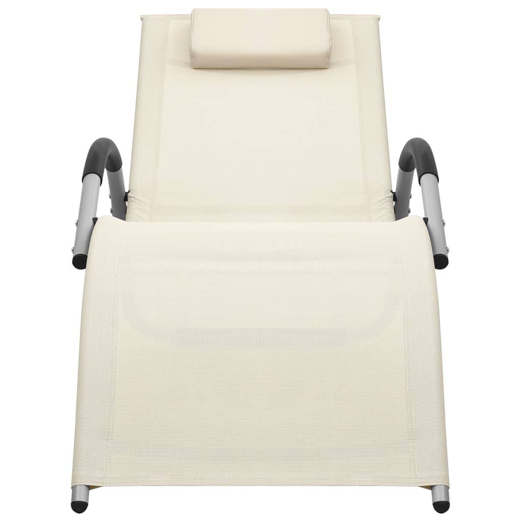vidaXL Sonnenliege Textilene Creme und Grau