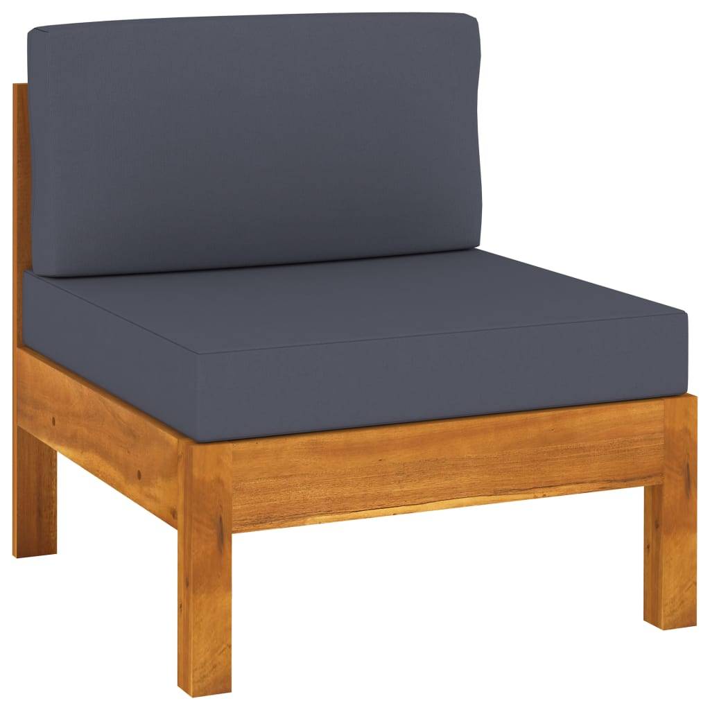 vidaXL 7-tlg. Garten-Lounge-Set mit Dunkelgrauen Auflagen Akazienholz