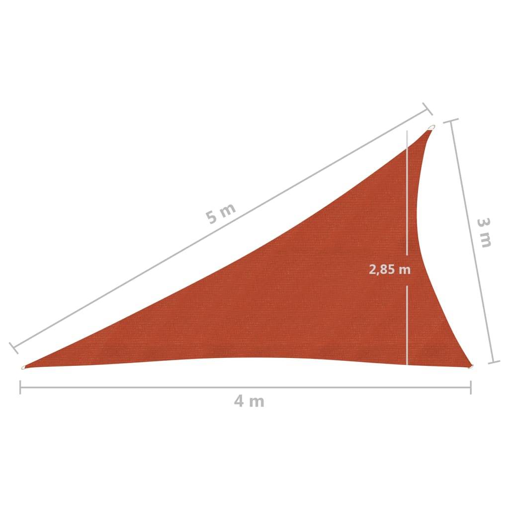 vidaXL Sonnensegel 160 g/m² Terrakottarot 3x4x5 m HDPE