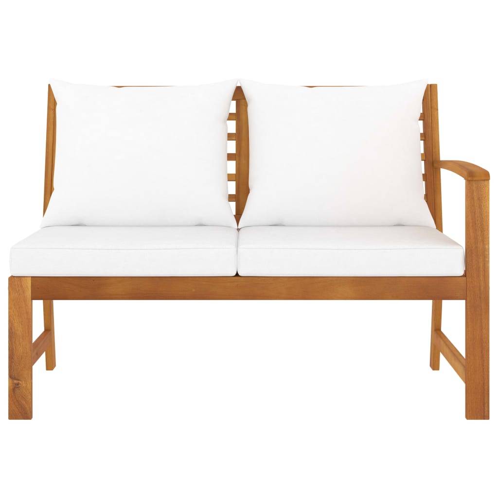 vidaXL Gartenbank 114,5 cm mit Creme Kissen Massivholz Akazie