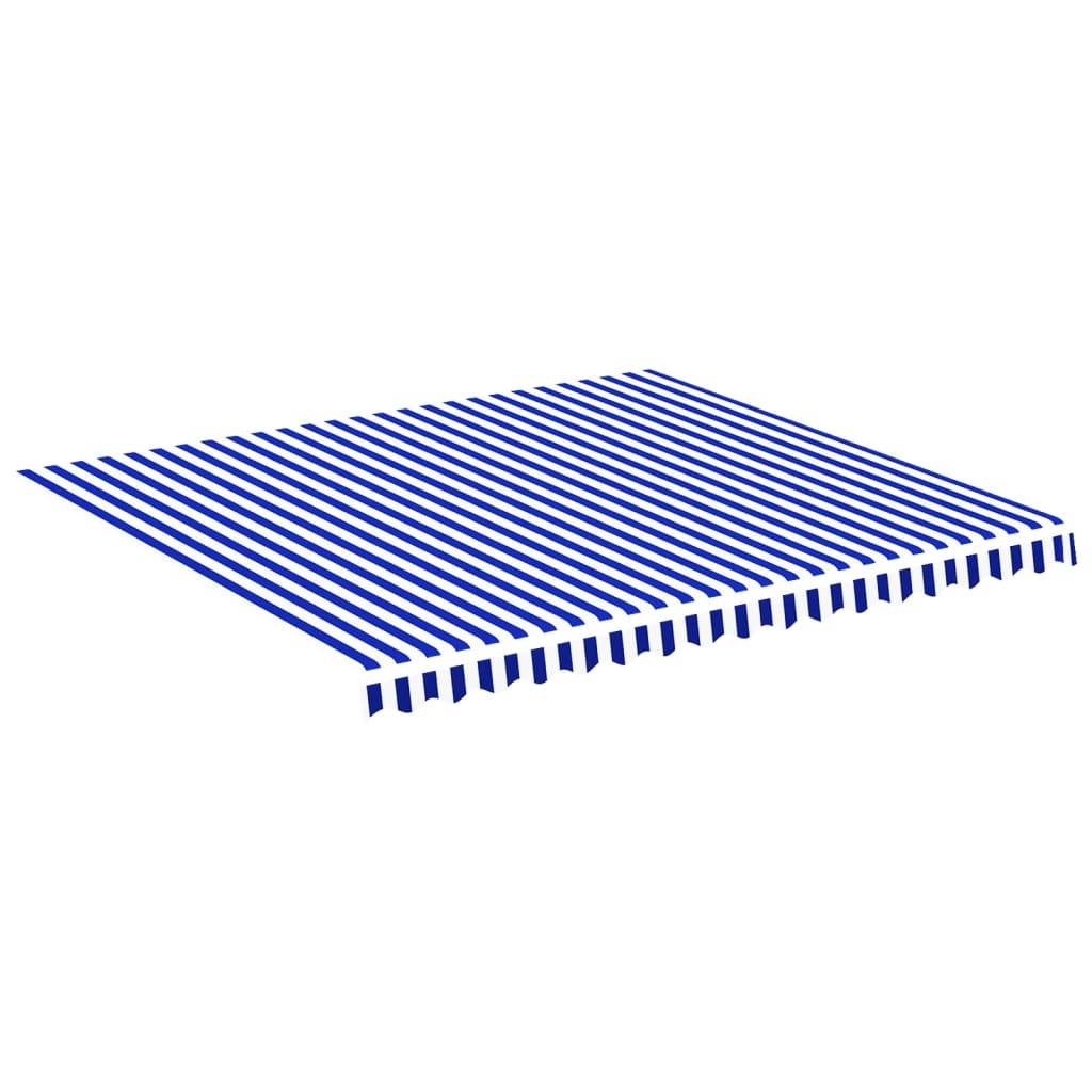 vidaXL Markisenbespannung Blau und Weiß 4x3,5 m