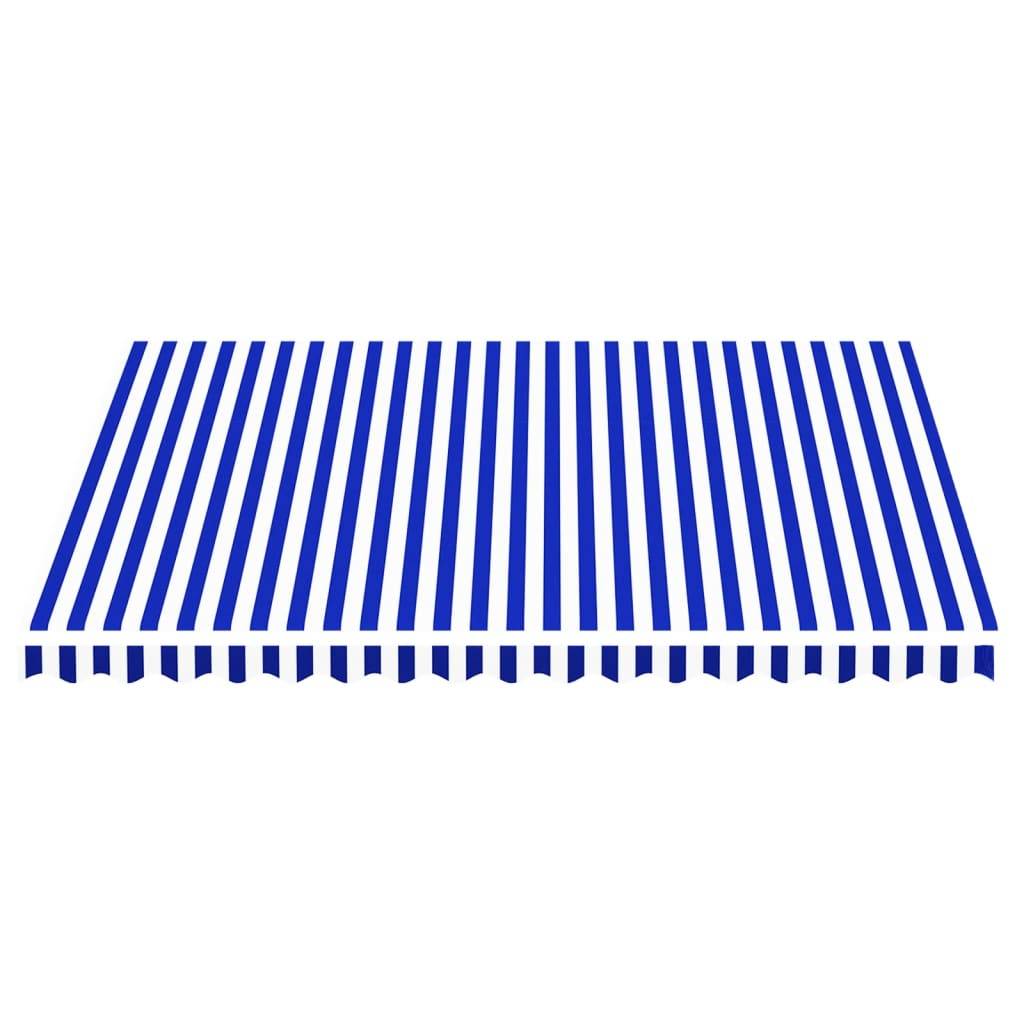 vidaXL Markisenbespannung Blau und Weiß 4x3,5 m