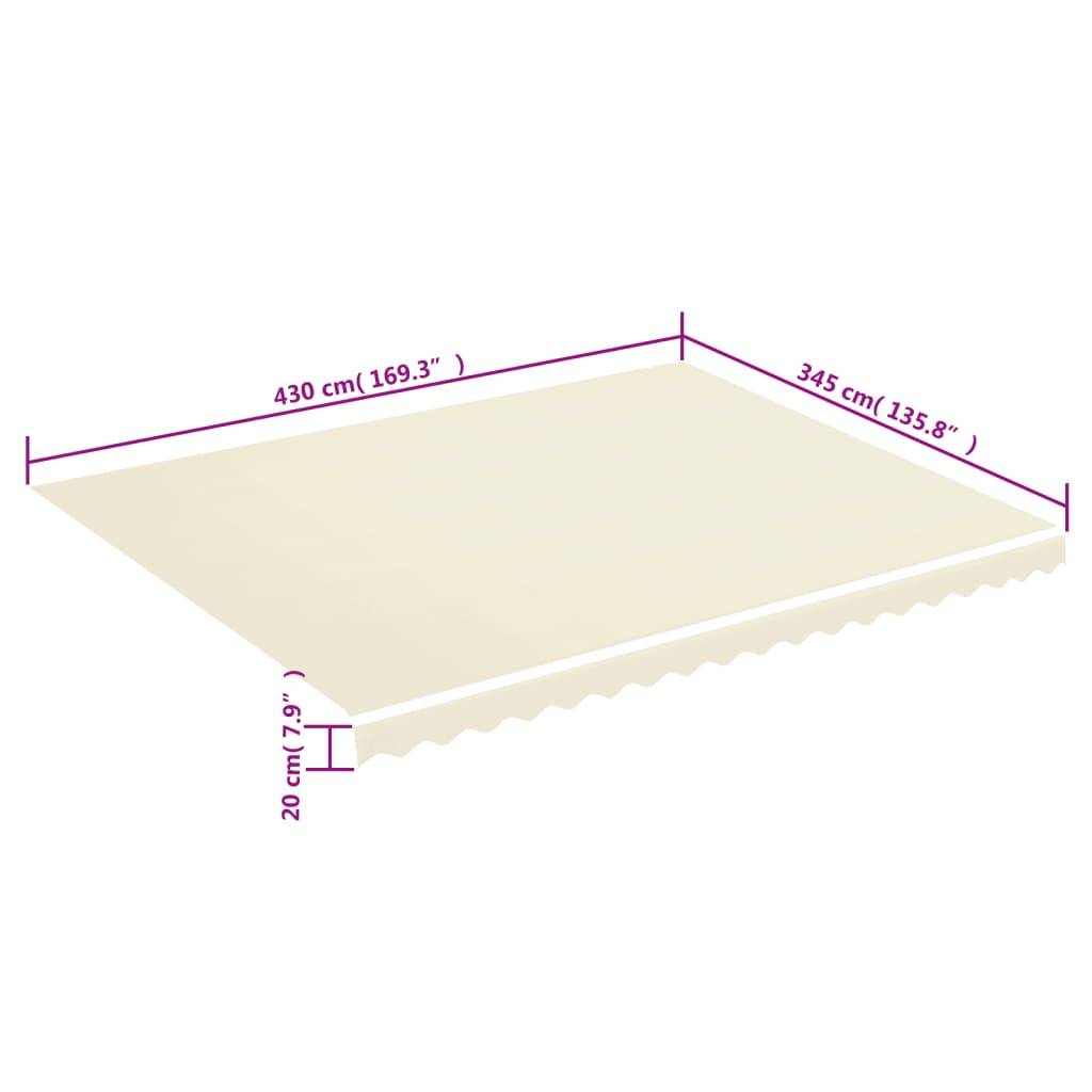 vidaXL Markisenbespannung Creme 4,5x3,5 m