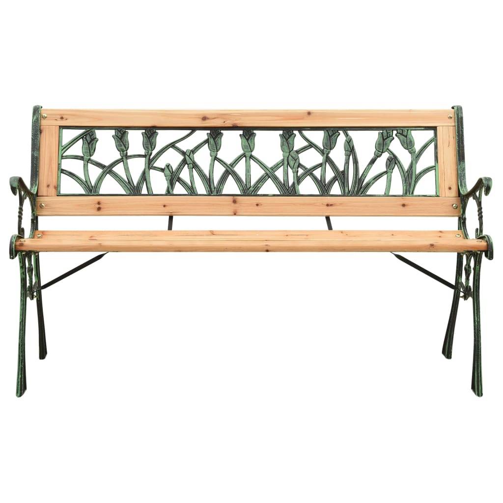 vidaXL Gartenbank 122 cm Gusseisen und Massivholz Tanne