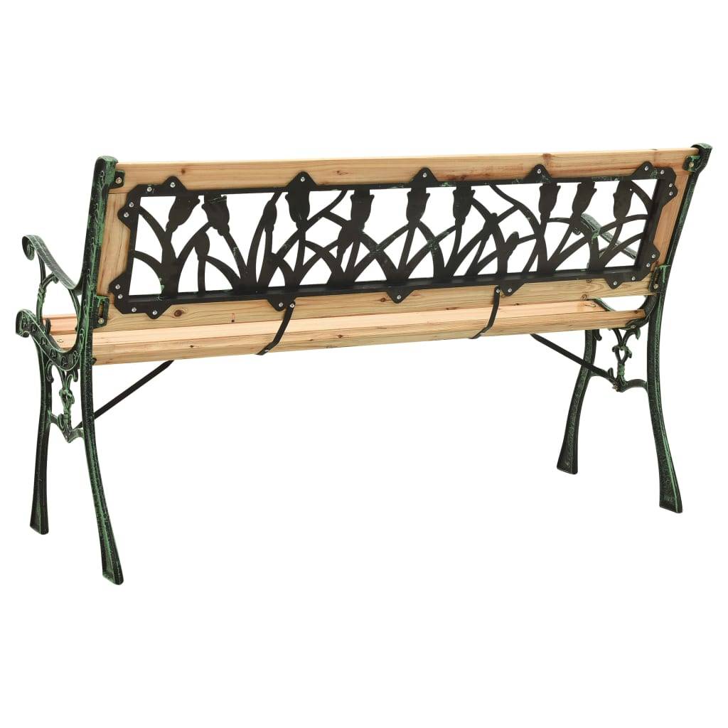 vidaXL Gartenbank 122 cm Gusseisen und Massivholz Tanne