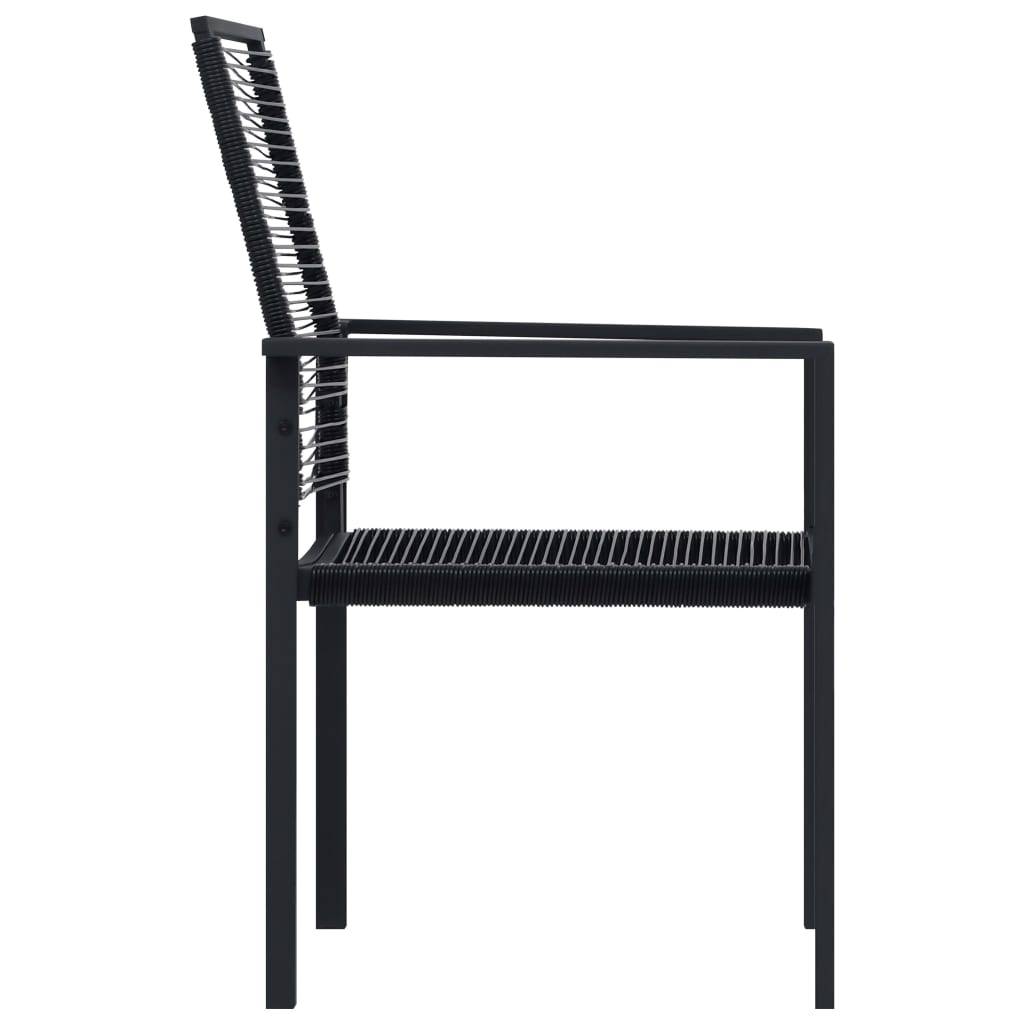 vidaXL Gartenstühle 2 Stk. PVC Rattan Schwarz