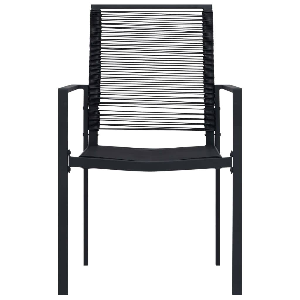 vidaXL Gartenstühle 4 Stk. PVC Rattan Schwarz
