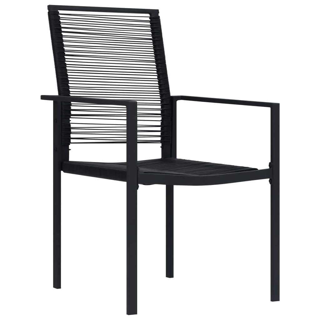 vidaXL Gartenstühle 4 Stk. PVC Rattan Schwarz