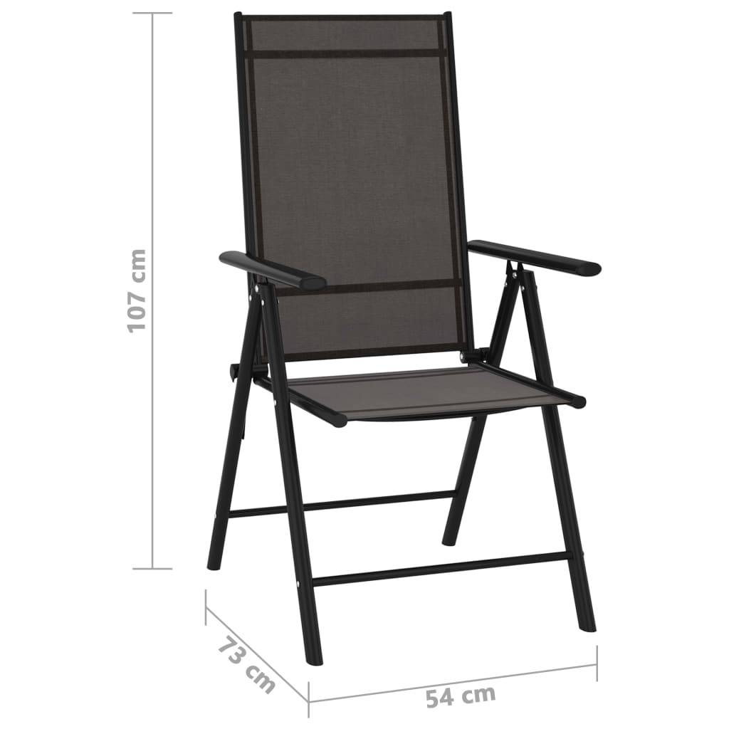 vidaXL Gartenstühle Klappbar 6 Stk. Textilene Schwarz