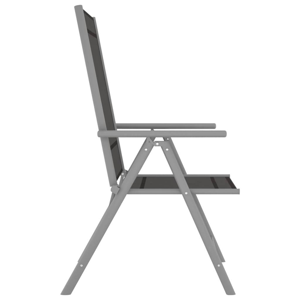 vidaXL Gartenstühle Klappbar 2 Stk. Textilene Schwarz