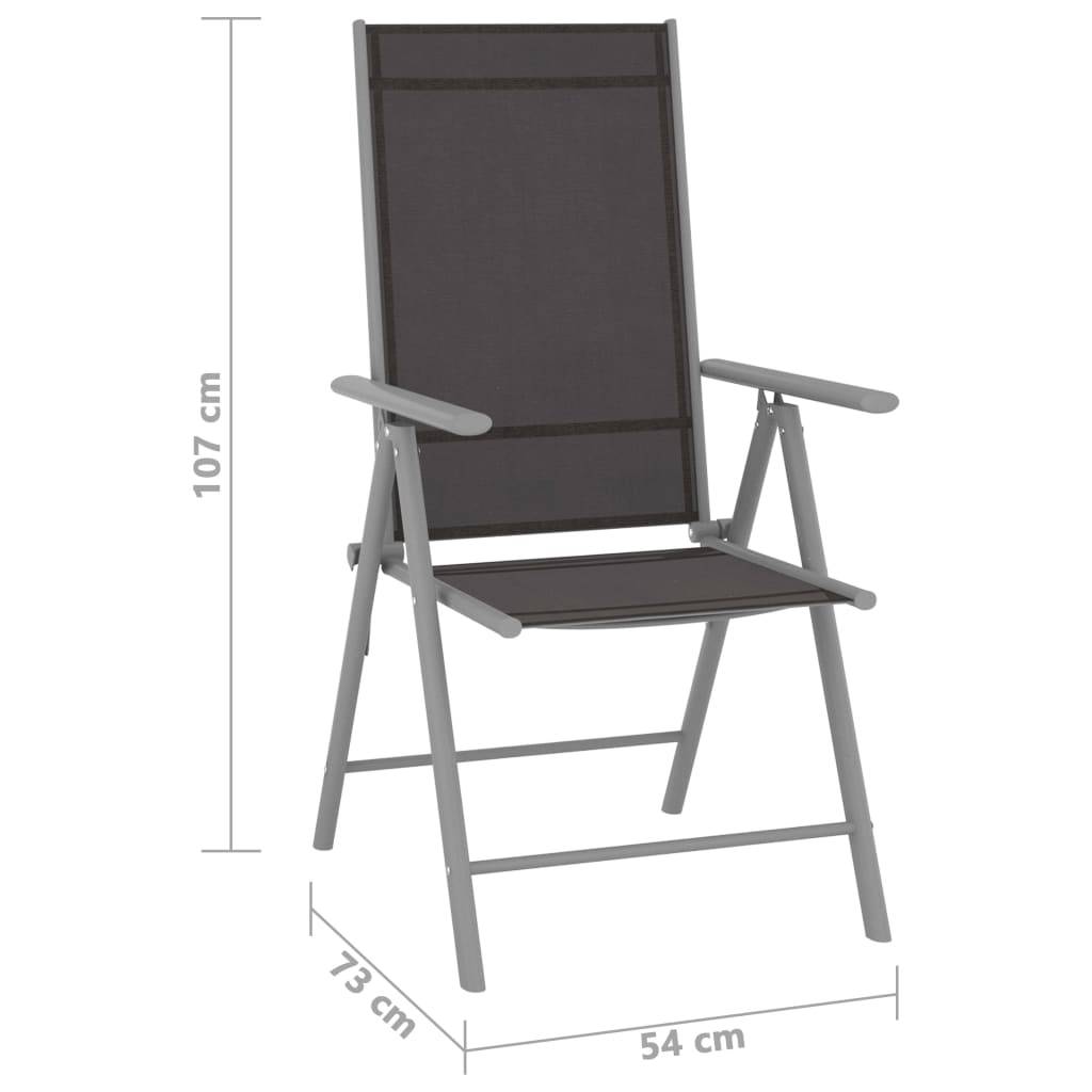 vidaXL Gartenstühle Klappbar 6 Stk. Textilene Schwarz