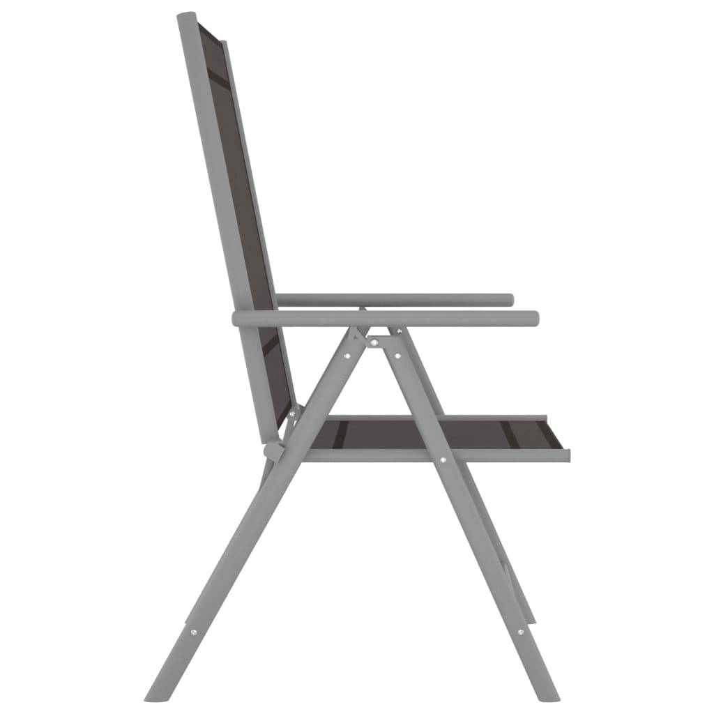 vidaXL Gartenstühle Klappbar 6 Stk. Textilene Schwarz