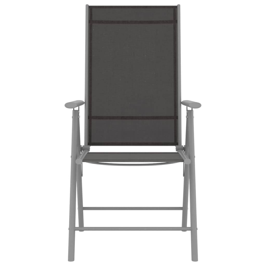 vidaXL Gartenstühle Klappbar 2 Stk. Textilene Schwarz