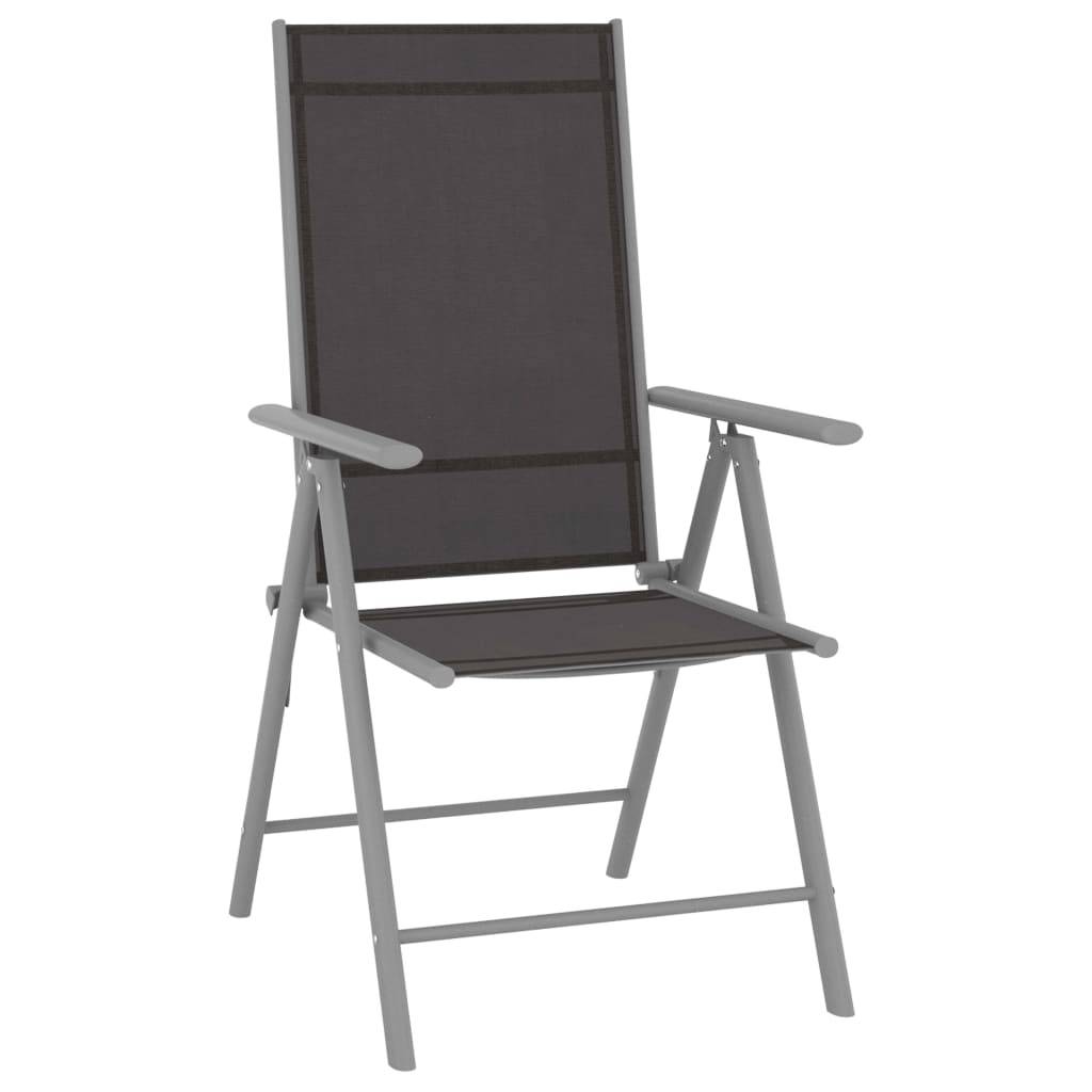 vidaXL Gartenstühle Klappbar 4 Stk. Textilene Schwarz