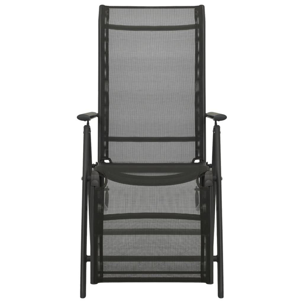vidaXL Garten-Liegestühle 2 Stk. Textilene und Aluminium Schwarz