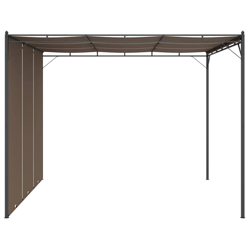 vidaXL Gartenpavillon mit Seitenvorhang 3x3x2,25 m Taupe