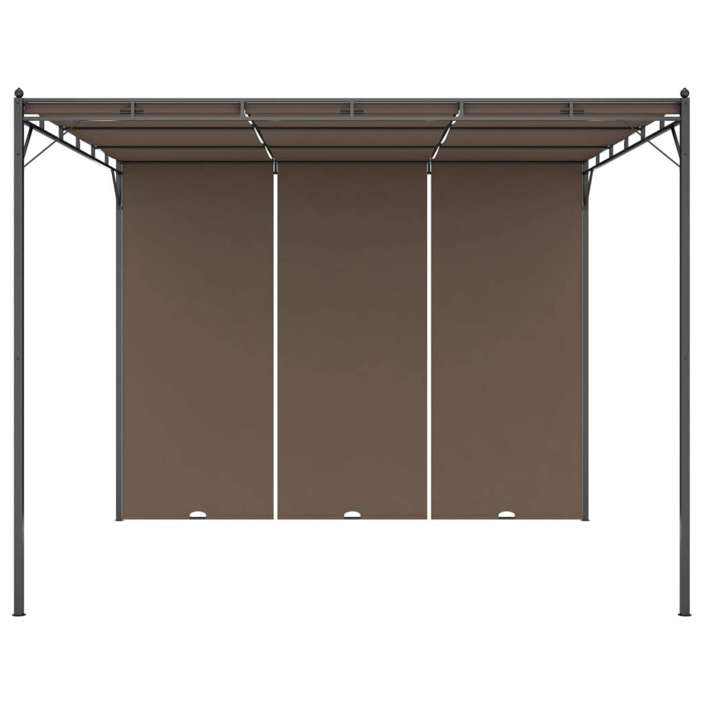 vidaXL Gartenpavillon mit Seitenvorhang 3x3x2,25 m Taupe