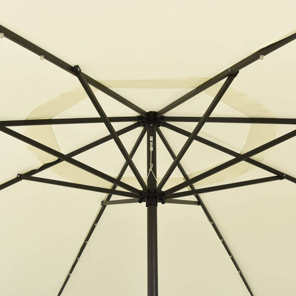vidaXL Sonnenschirm mit LED-Beleuchtung 400 cm Sandweiß