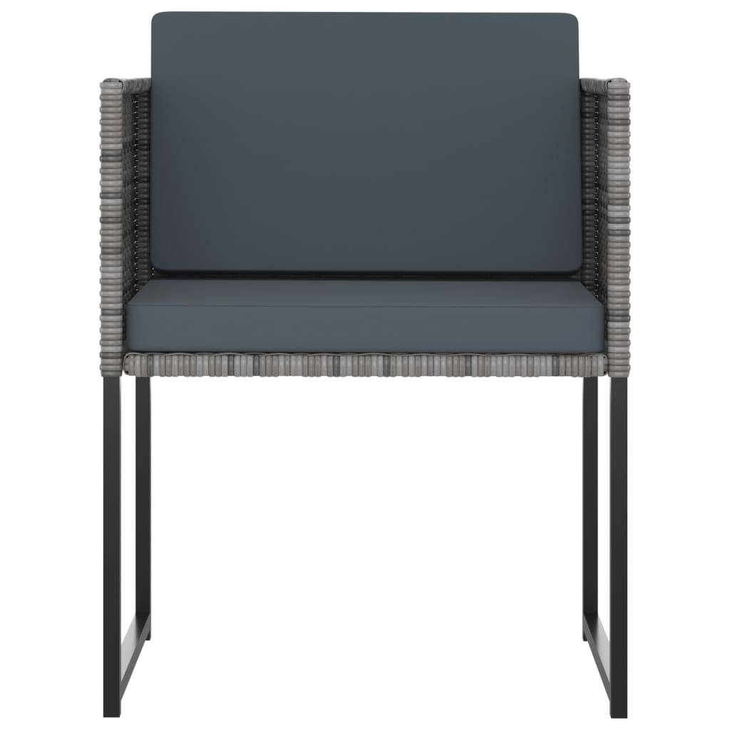 vidaXL 11-tlg. Garten-Essgruppe mit Kissen Poly Rattan Grau