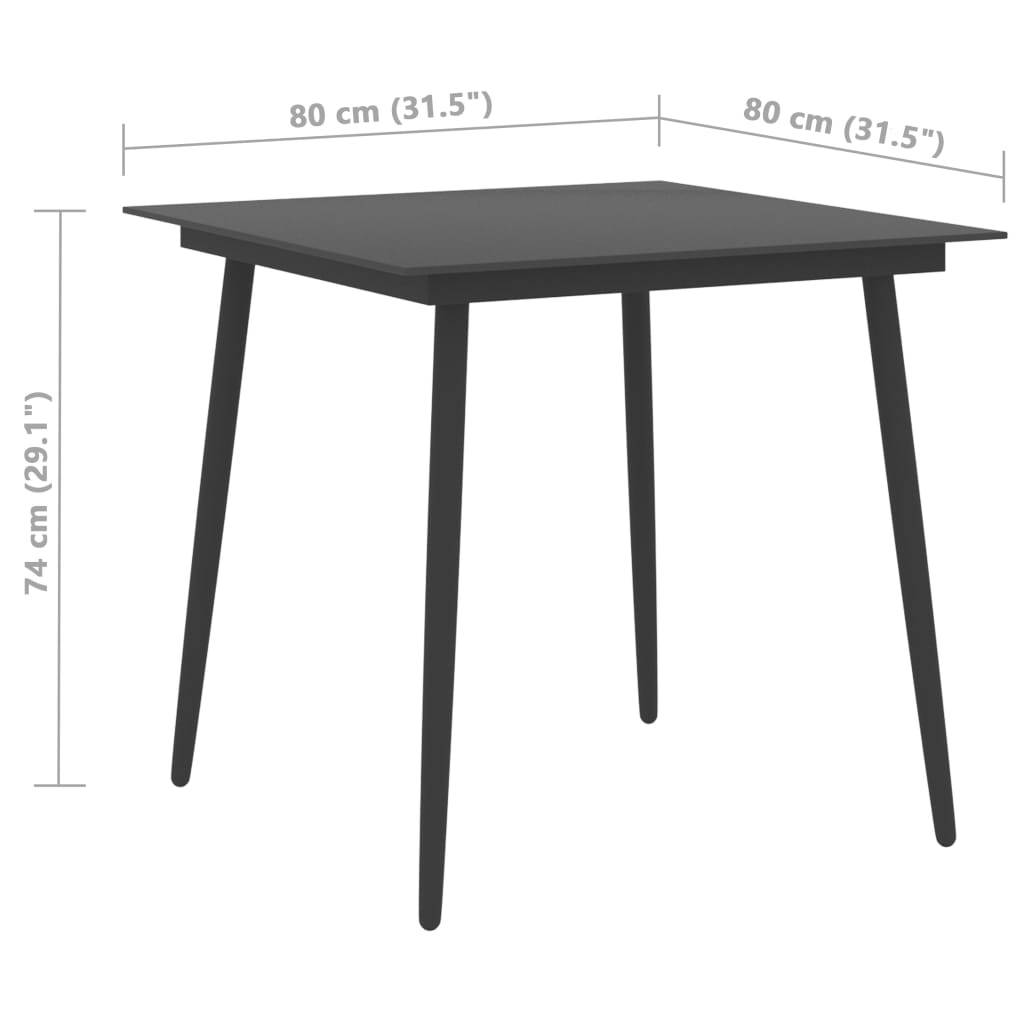 vidaXL 5-tlg. Garten-Essgruppe PVC Rattan Schwarz