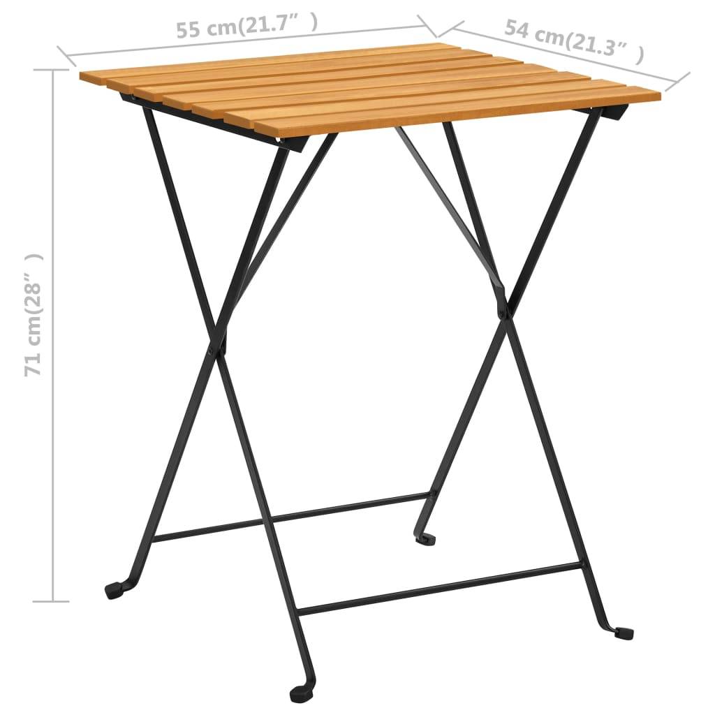 vidaXL Bistrotisch 55x54x71 cm Akazie Massivholz