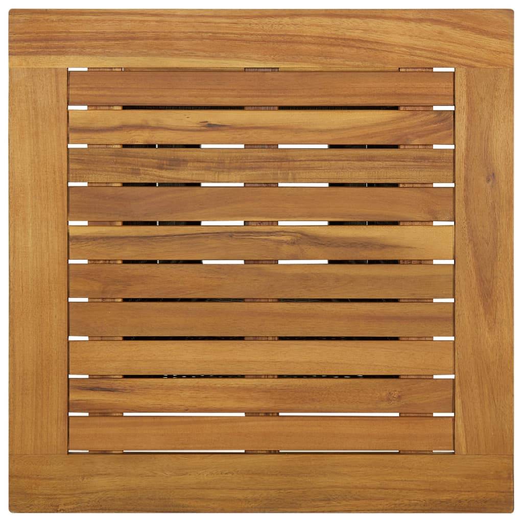 vidaXL Bartisch Schwarz 60x60x110 cm Poly Rattan und Massivholz Akazie