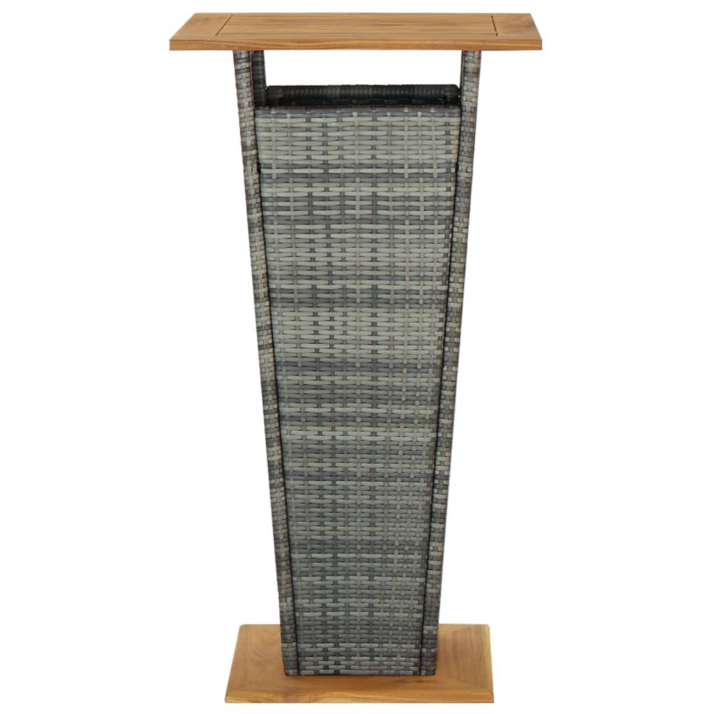 vidaXL 5-tlg. Gartenbar-Set mit Kissen Poly Rattan Grau
