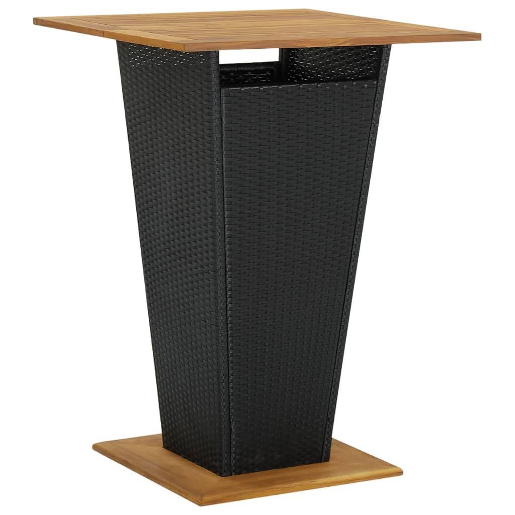 vidaXL 5-tlg. Gartenbar-Set mit Kissen Poly Rattan Schwarz