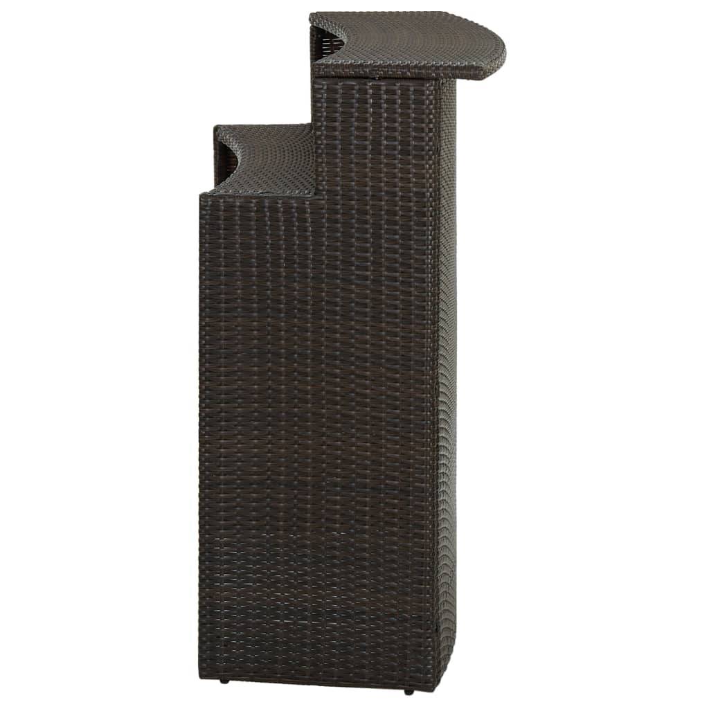 vidaXL Garten-Bartisch Braun 120x55x110 cm Poly Rattan