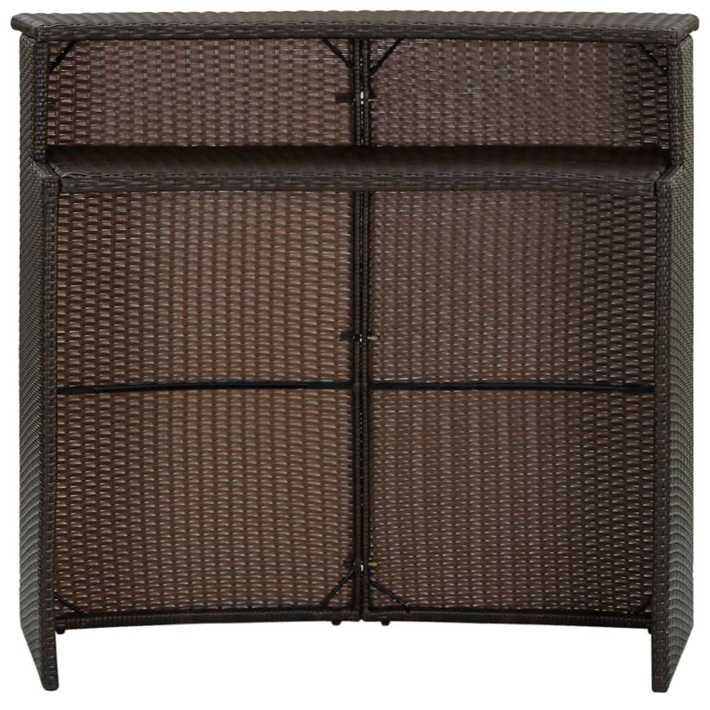 vidaXL Garten-Bartisch Braun 120x55x110 cm Poly Rattan