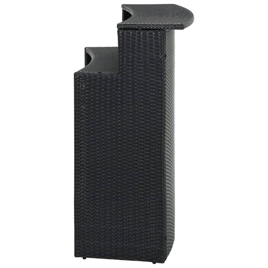vidaXL Garten-Bartisch Schwarz 120x55x110 cm Poly Rattan