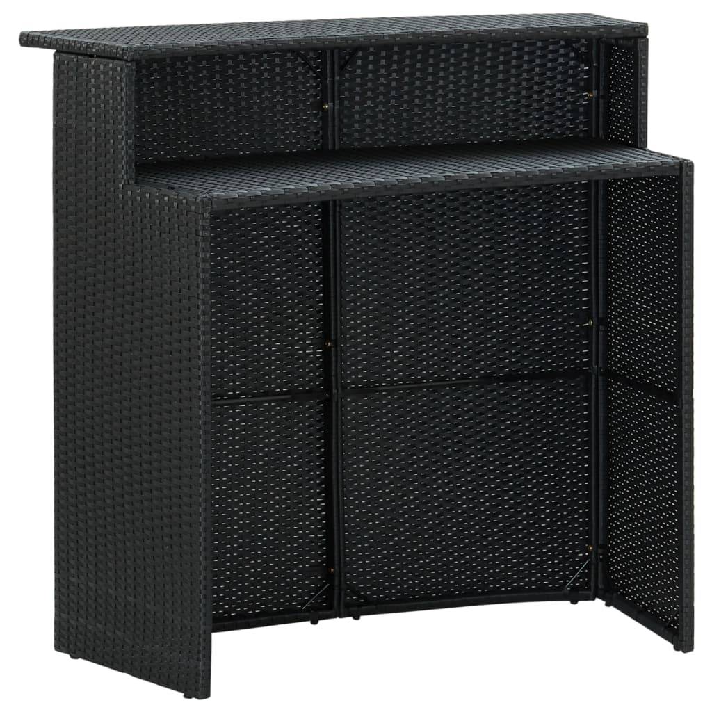 vidaXL Garten-Bartisch Schwarz 120x55x110 cm Poly Rattan