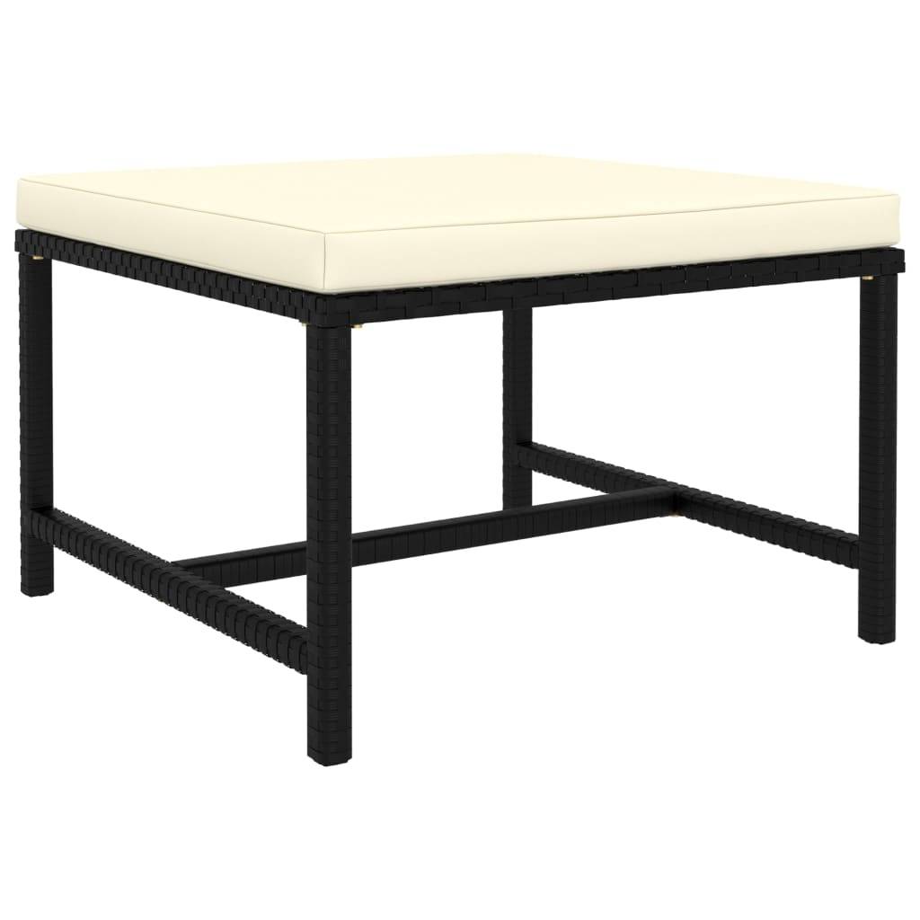 vidaXL 4-tlg. Garten-Sofagarnitur mit Auflagen Schwarz Poly Rattan