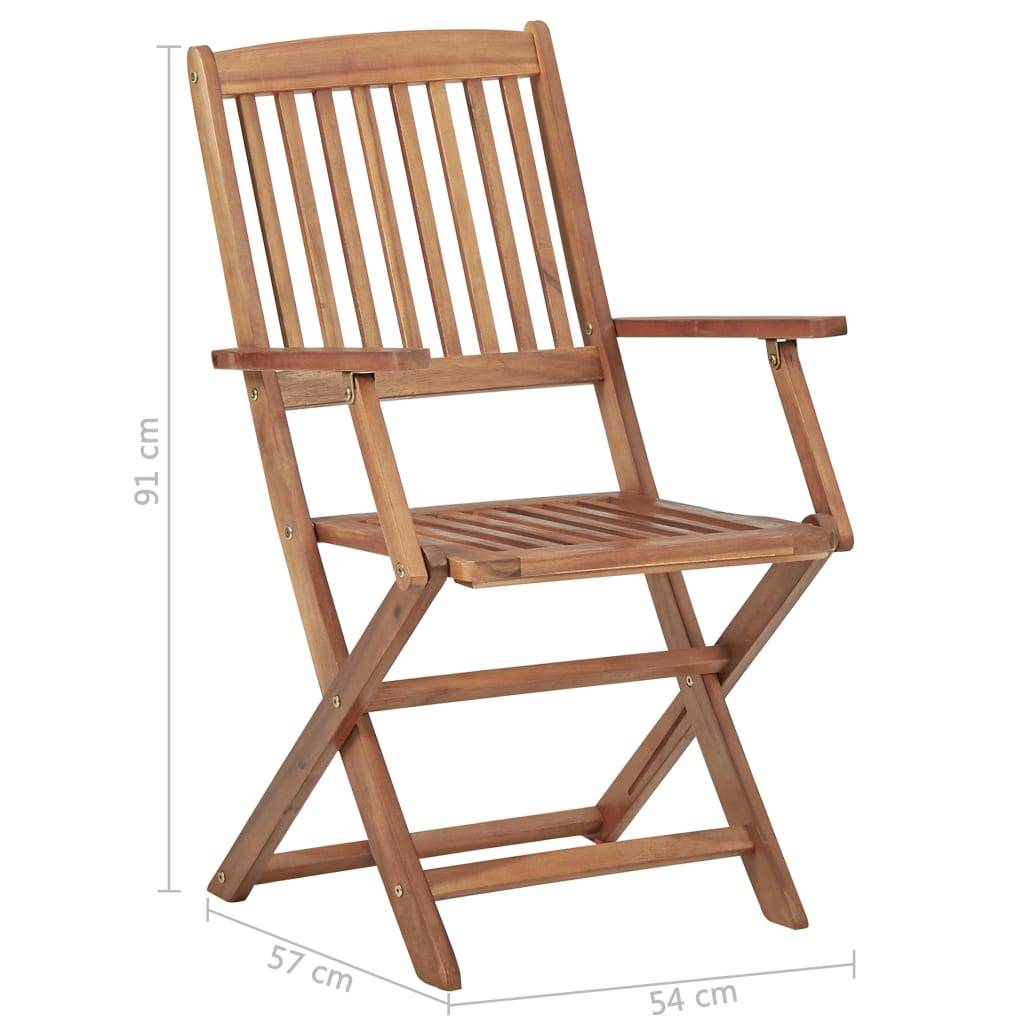 vidaXL Klappbare Gartenstühle 6 Stk. Massivholz Akazie