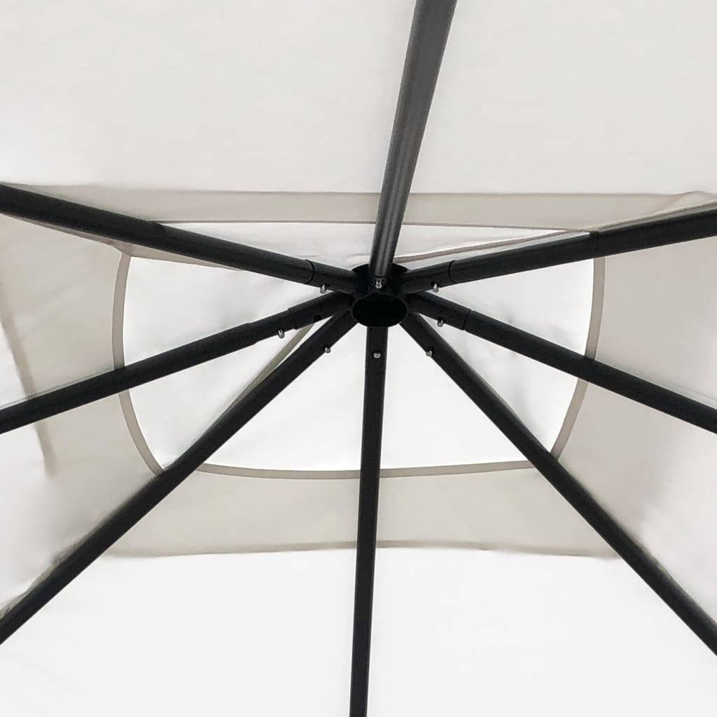 vidaXL Pavillon mit Pfostenabdeckungen 3x3x2,6 m Creme 160 g/m²