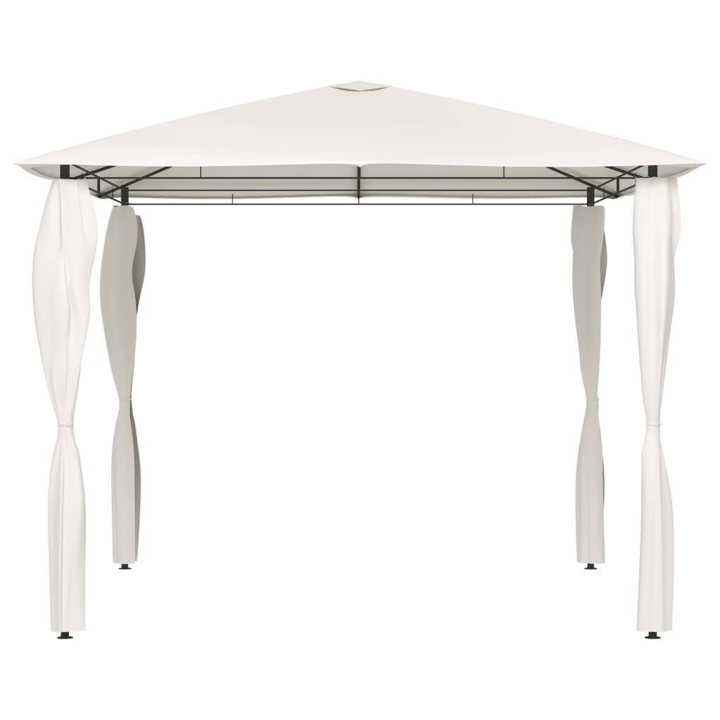 vidaXL Pavillon mit Pfostenabdeckungen 3x3x2,6 m Creme 160 g/m²