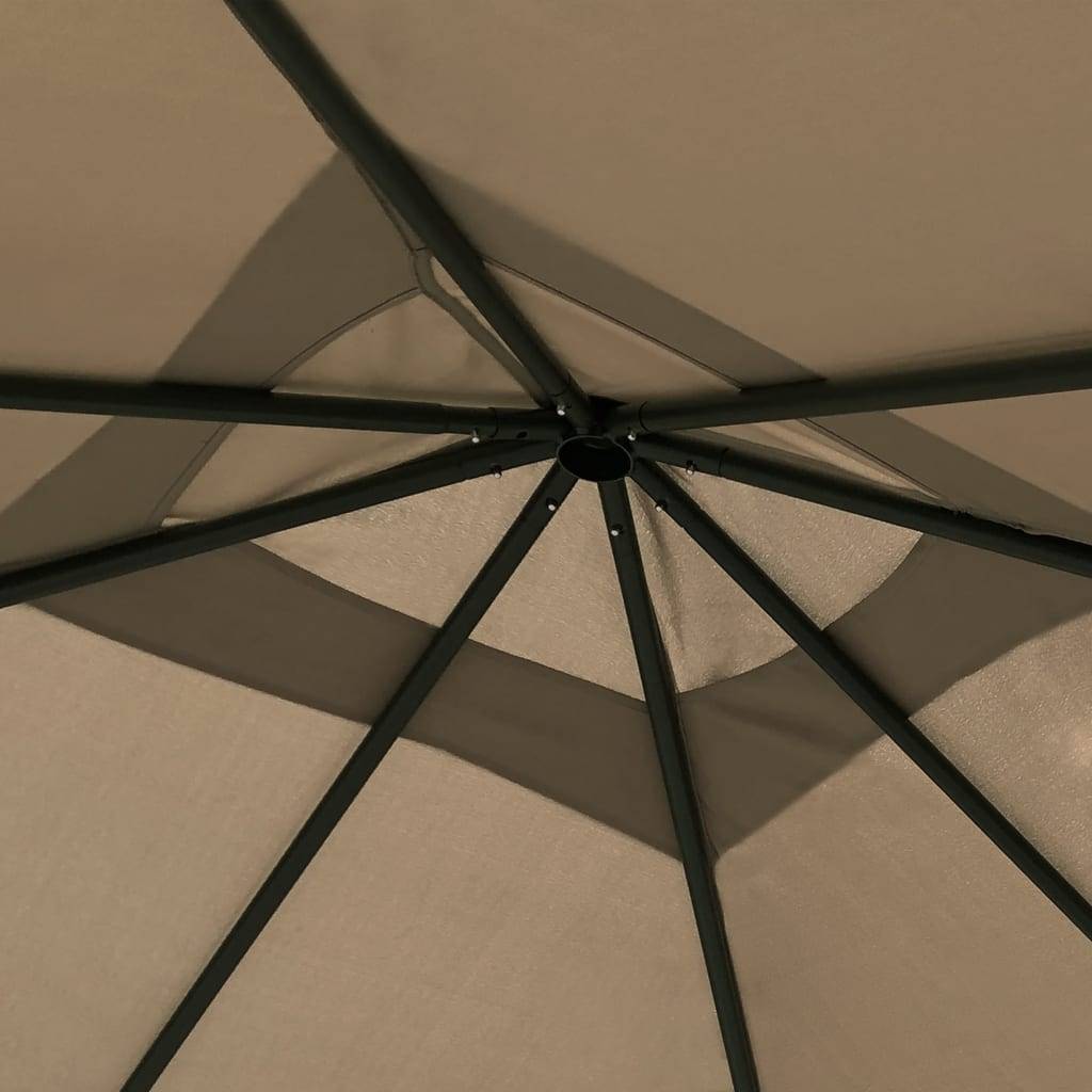 vidaXL Pavillon mit Pfostenabdeckungen 3x3x2,6 m Taupe 160 g/m²
