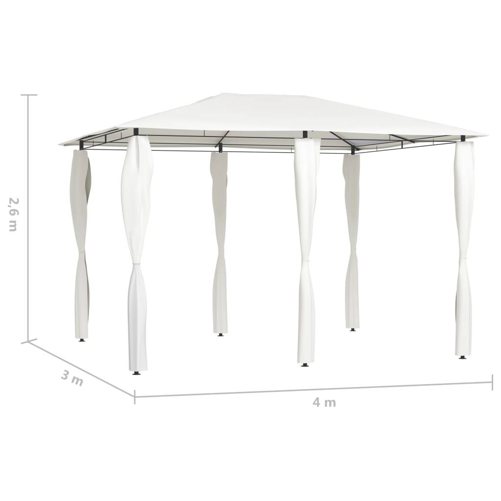 vidaXL Pavillon mit Pfostenabdeckungen 3x4x2,6 m Creme 160 g/m²