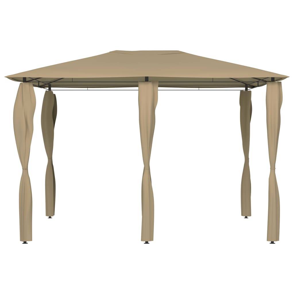 vidaXL Pavillon mit Pfostenabdeckungen 3x4x2,6 m Taupe 160 g/m²
