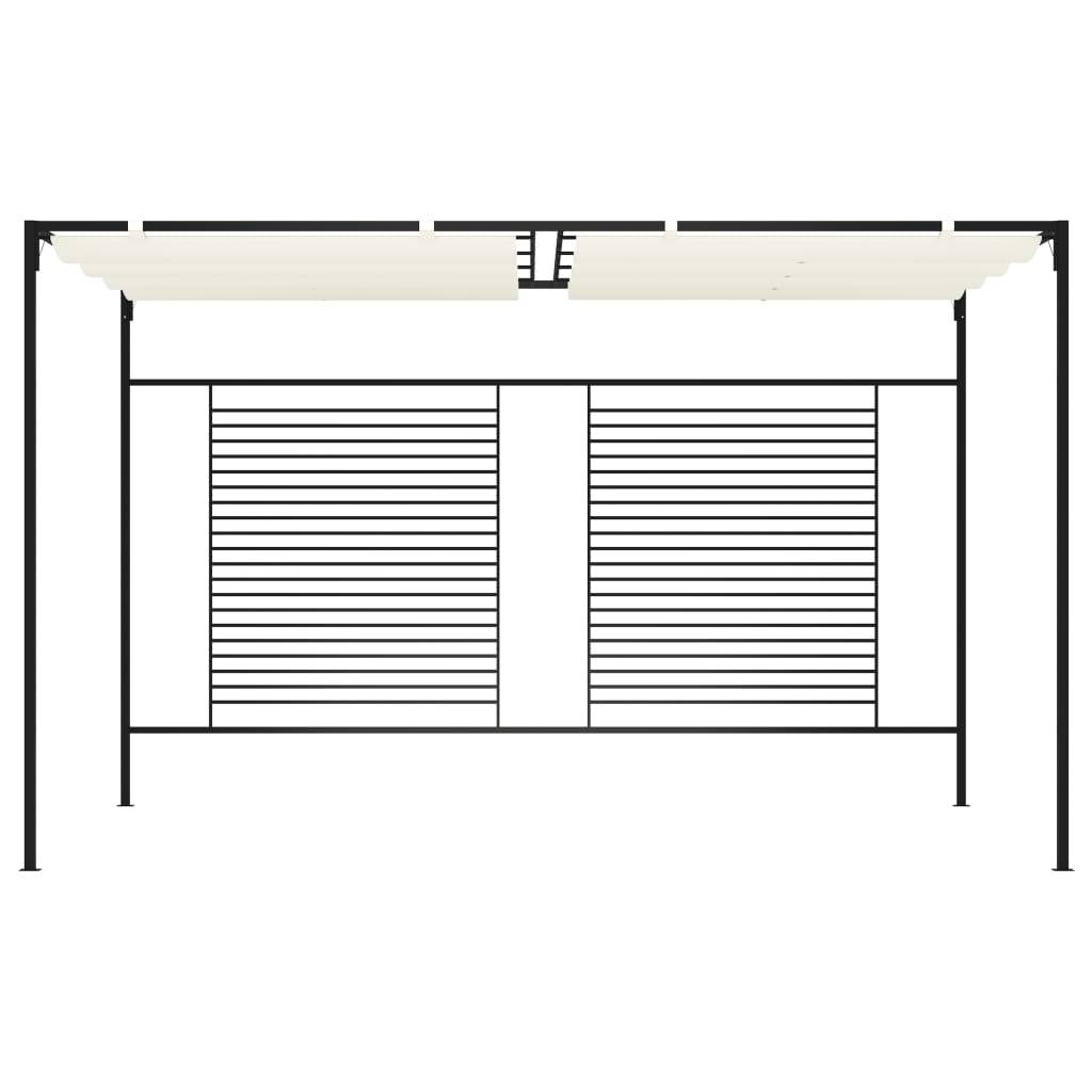 vidaXL Pavillon mit Ausziehbarem Dach 3x4x2,3 m Cremeweiß 180 g/m²