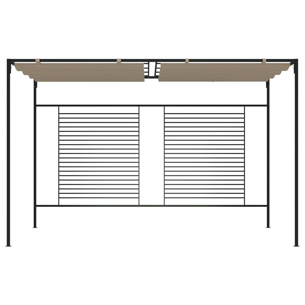 vidaXL Pavillon mit Ausziehbarem Dach 3x4x2,3 m Taupe 180 g/m²