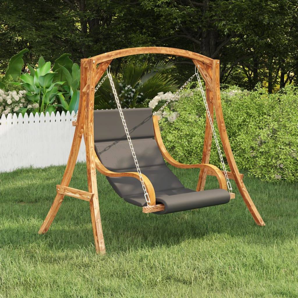 vidaXL Hängeliege mit Kissen Massiv Bugholz mit Teak-Finish
