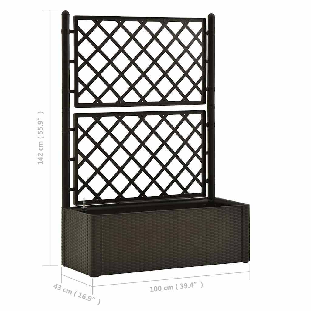 vidaXL Garten-Hochbeet mit Spalier und Selbstbewässerungssystem Mokka