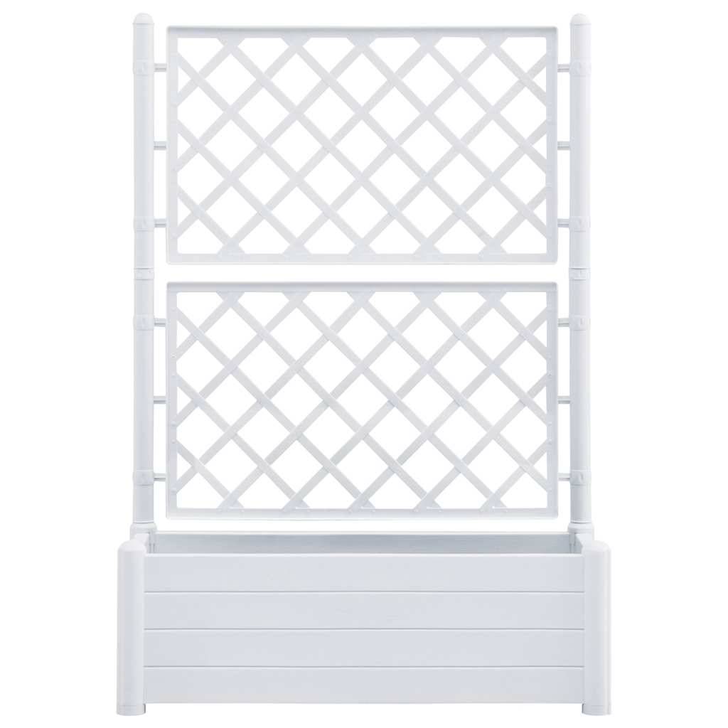 vidaXL Pflanzkübel mit Spalier 100x43x142 cm PP Weiß