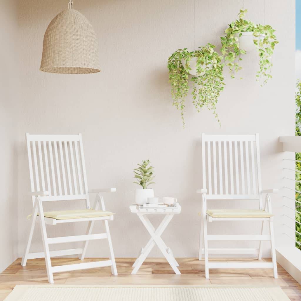 vidaXL Gartenstuhl-Kissen 2 Stk. Creme 40x40x3 cm Oxford-Gewebe
