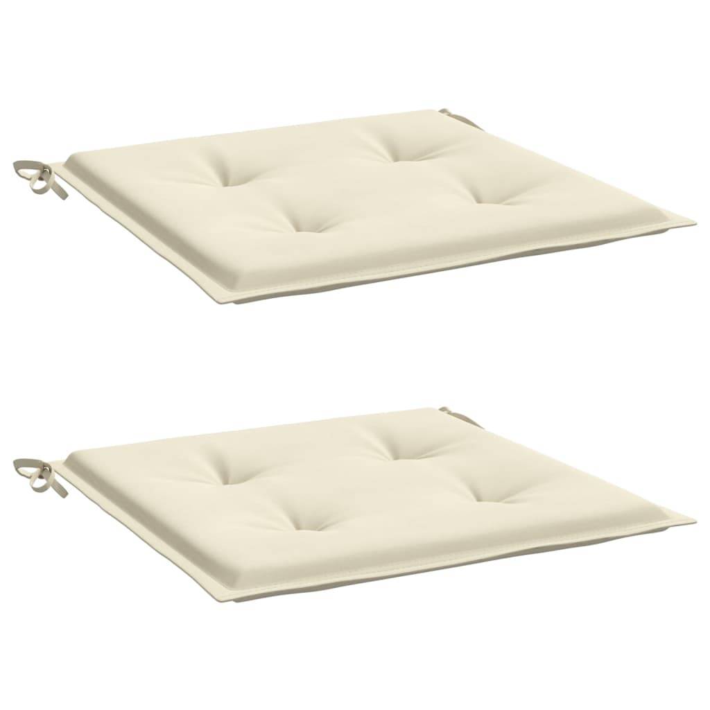 vidaXL Gartenstuhl-Kissen 2 Stk. Creme 40x40x3 cm Oxford-Gewebe