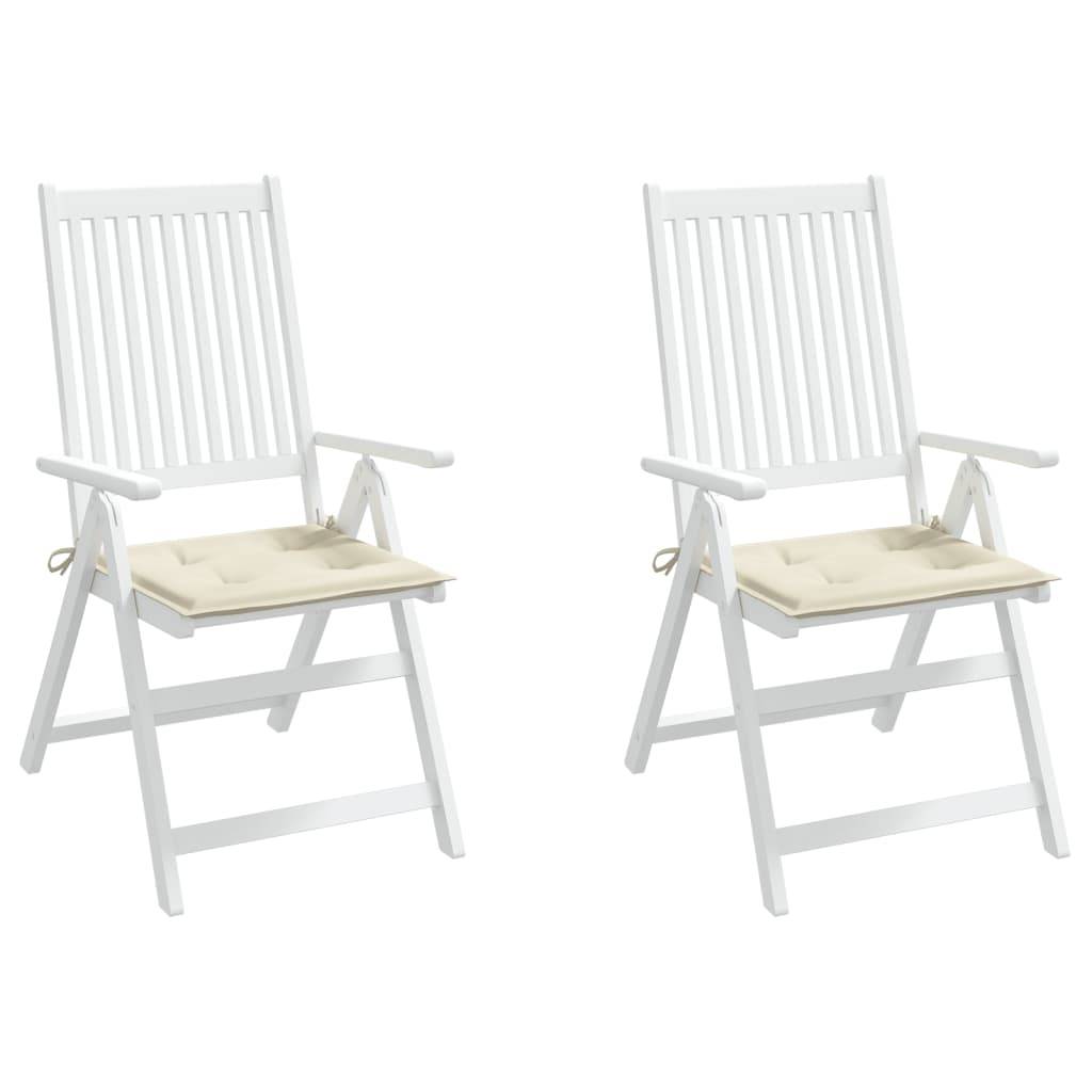 vidaXL Gartenstuhl-Kissen 2 Stk. Creme 40x40x3 cm Oxford-Gewebe