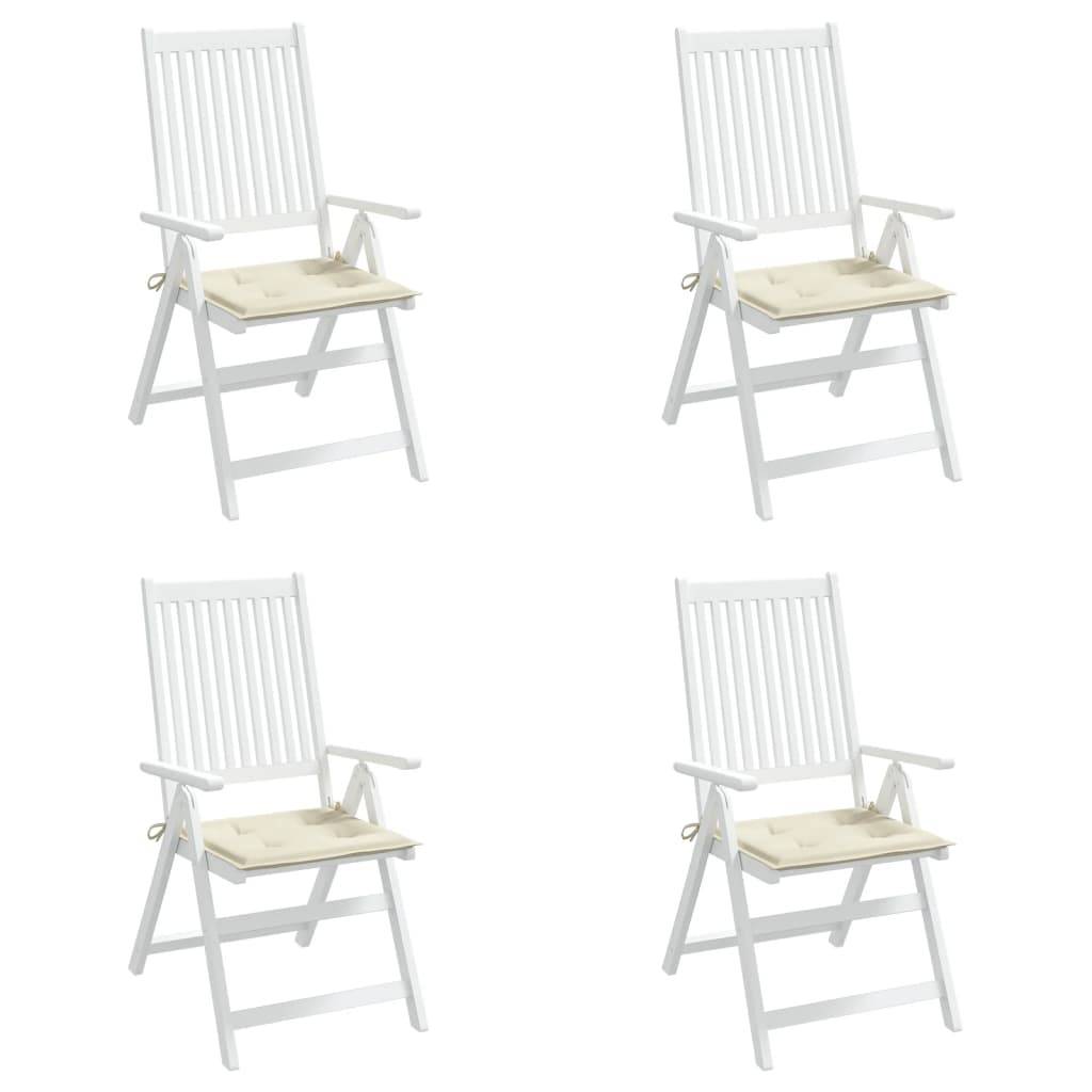 vidaXL Gartenstuhl-Kissen 4 Stk. Creme 50x50x3 cm Oxford-Gewebe