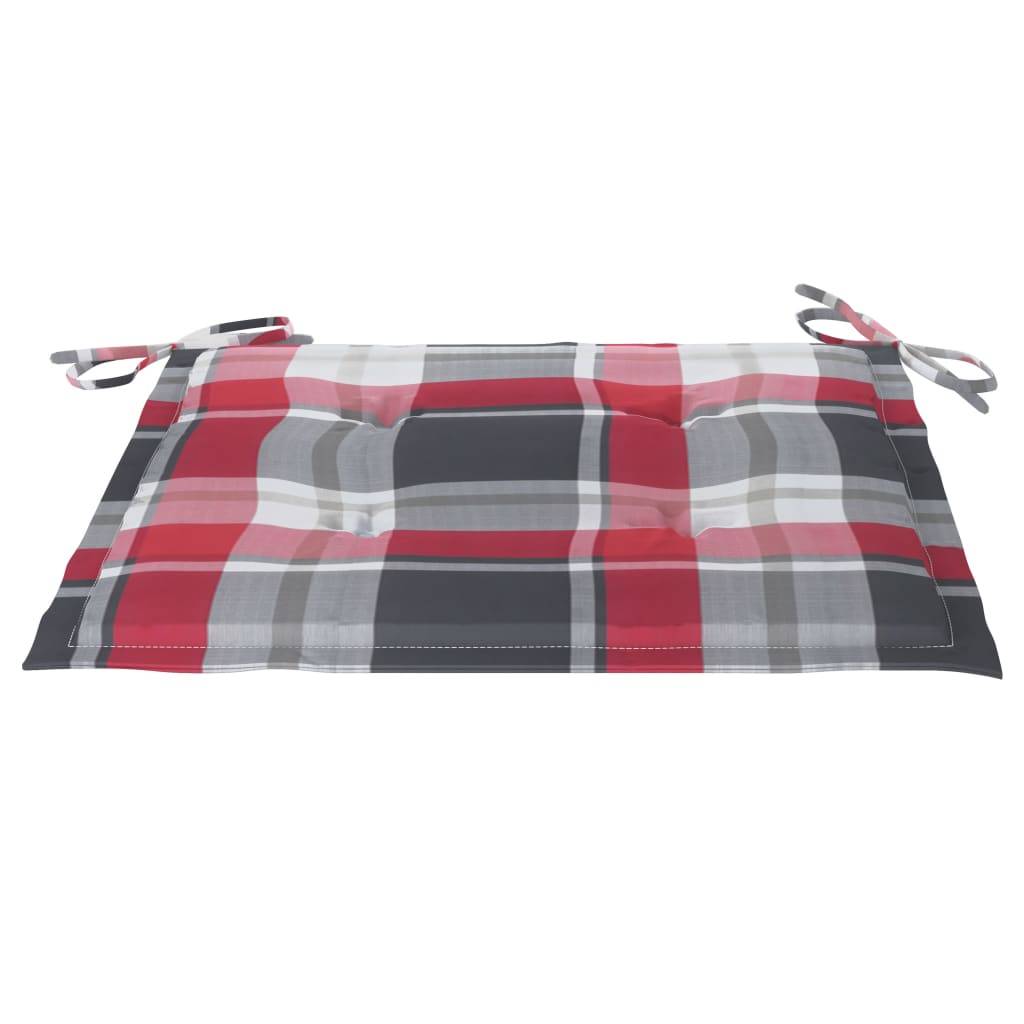 vidaXL Gartenstuhl-Kissen 6Stk. Rot Karomuster 50x50x3cm Oxford-Gewebe