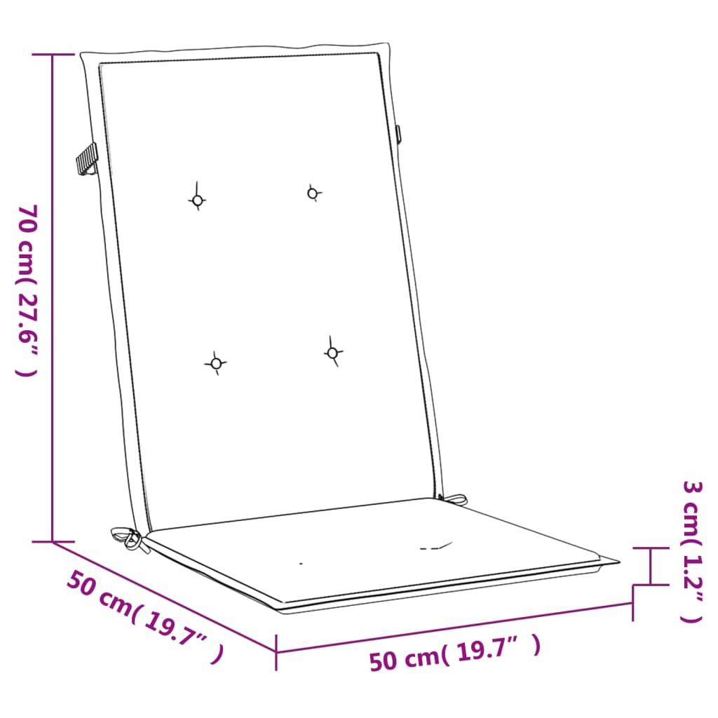 vidaXL Gartenstuhlauflagen für Hochlehner 6 Stk. 120x50x3cm Stoff